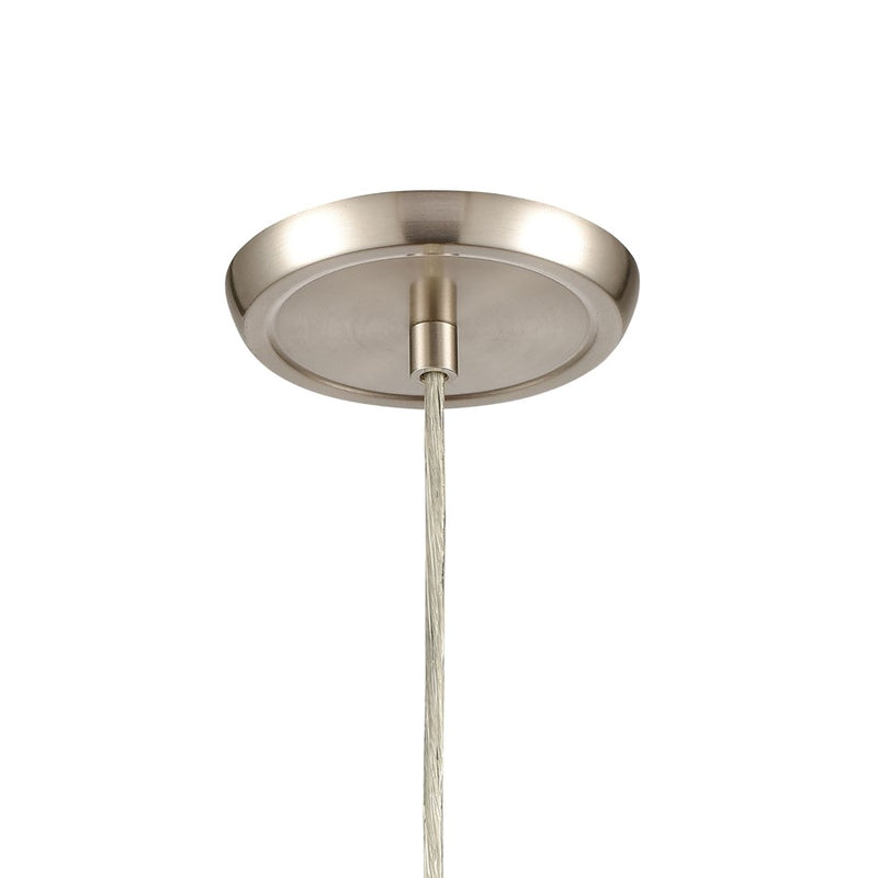 Atlas Lighting Sprinkle 5''W 1Lt Mini Pendant, Nickel/Gray/Clear