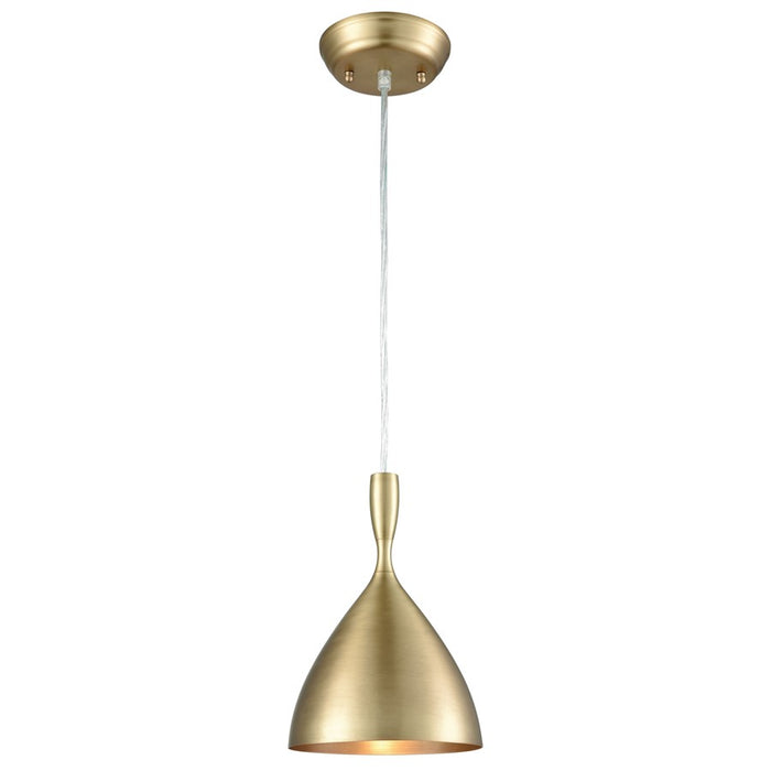 Atlas Lighting Spun Aluminum 7'' Wide 1Lt Pendant, French Brass