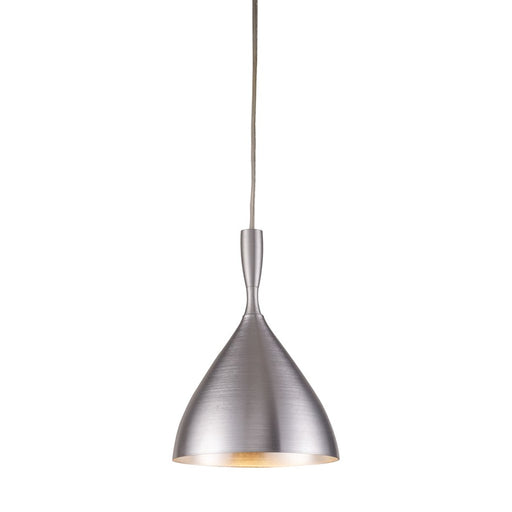 Atlas Lighting Spun Aluminum 7'' Wide 1Lt Pendant, Aluminum/SIlver