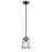 Atlas Lighting Square To Round 6''W 1Lt Mini Pendant, Black/Clear
