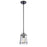 Atlas Lighting Square To Round 6''W 1Lt Mini Pendant, Black/Clear