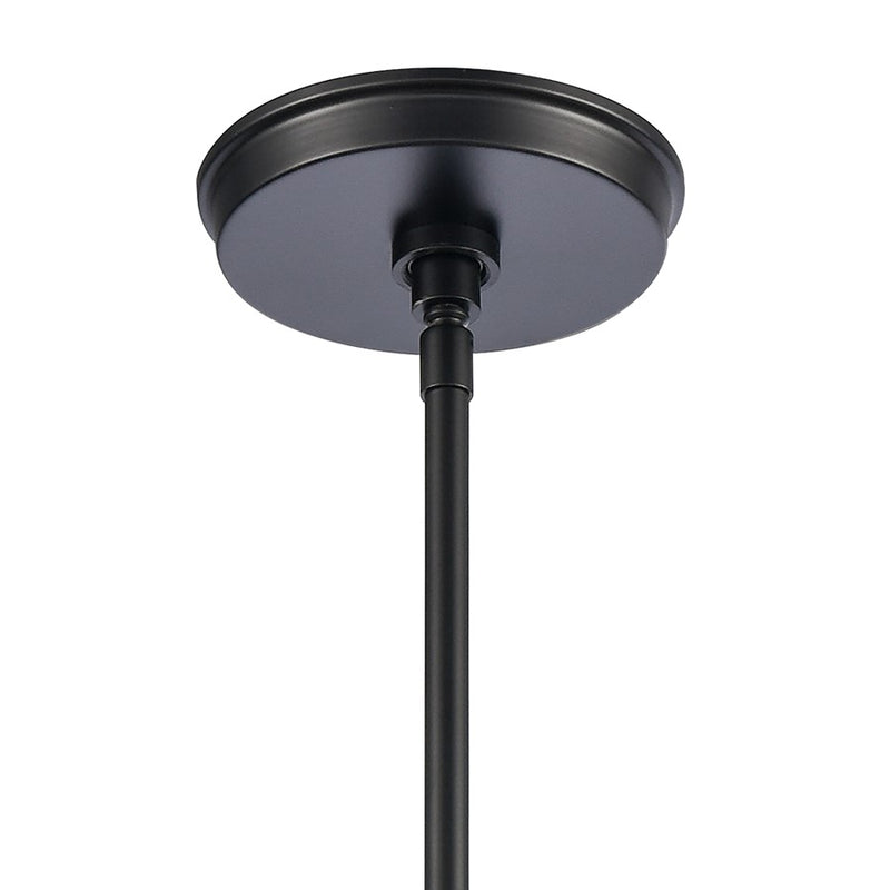 Atlas Lighting Square to Round 6in 1-Light Mini Pendant | Transitional Matte Black and Clear Glass | Kitchen Island & Dining Room | Model CL11682-BK