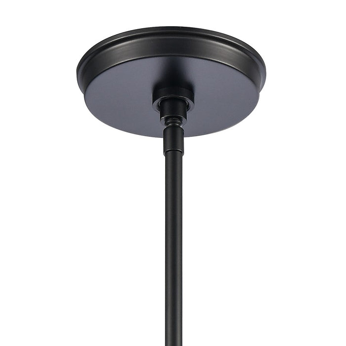 Atlas Lighting Square To Round 6''W 1Lt Mini Pendant, Black/Clear