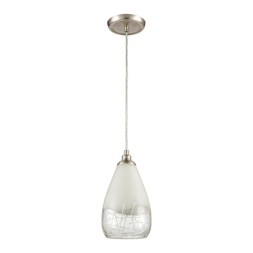 Atlas Lighting Sugarcoat 6'' Wide 1Lt Mini Pendant, Nickel/White