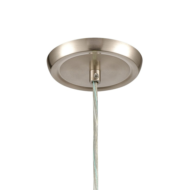 Atlas Lighting Sugarcoat 6'' Wide 1Lt Mini Pendant, Nickel/White