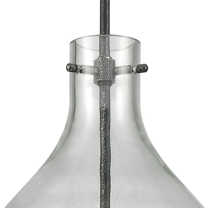 Atlas Lighting Sunderland 12''W 1Lt Mini Pendant, Silvered Graphite