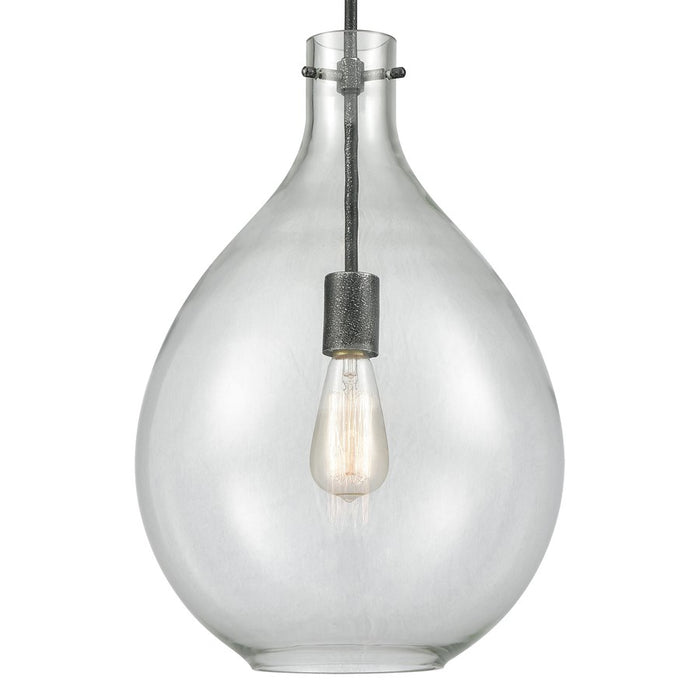 Atlas Lighting Sunderland 12''W 1Lt Mini Pendant, Silvered Graphite