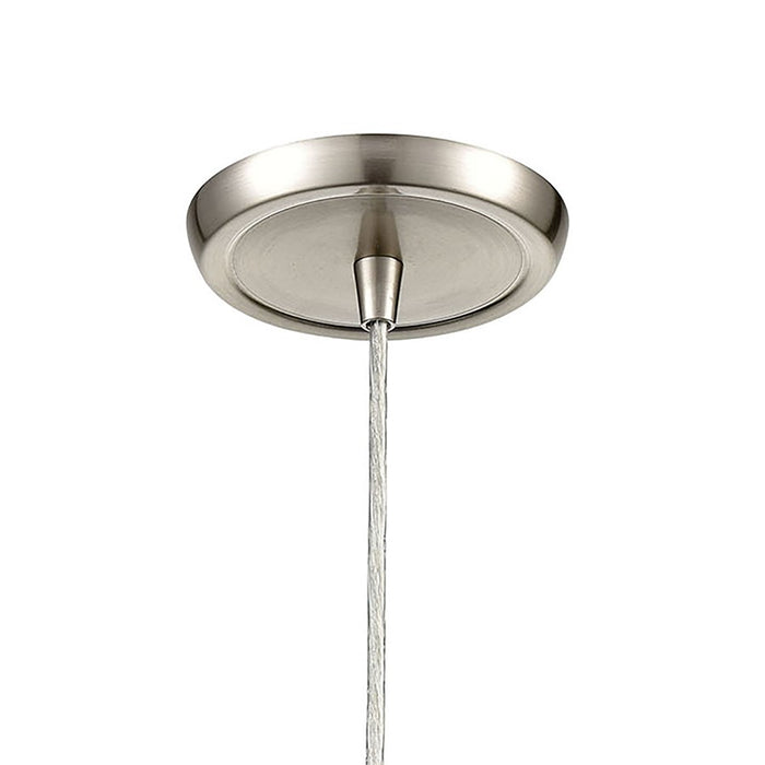 Atlas Lighting Sutter Creek 5'' Wide 1Lt Pendant, Satin Nickel/Gray