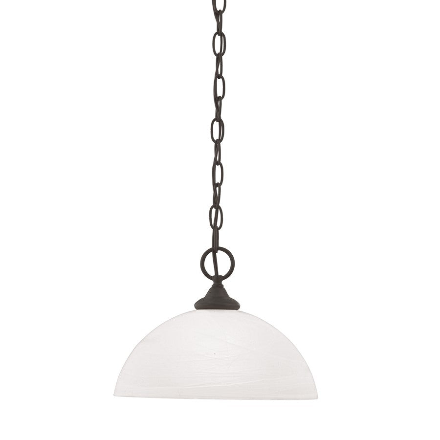 Atlas Lighting Tahoe 12''W 1Lt Mini Pendant, Painted Bronze/White