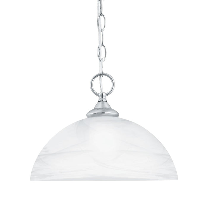 Atlas Lighting Tahoe 12''W 1Lt Mini Pendant, Brushed Nickel/White