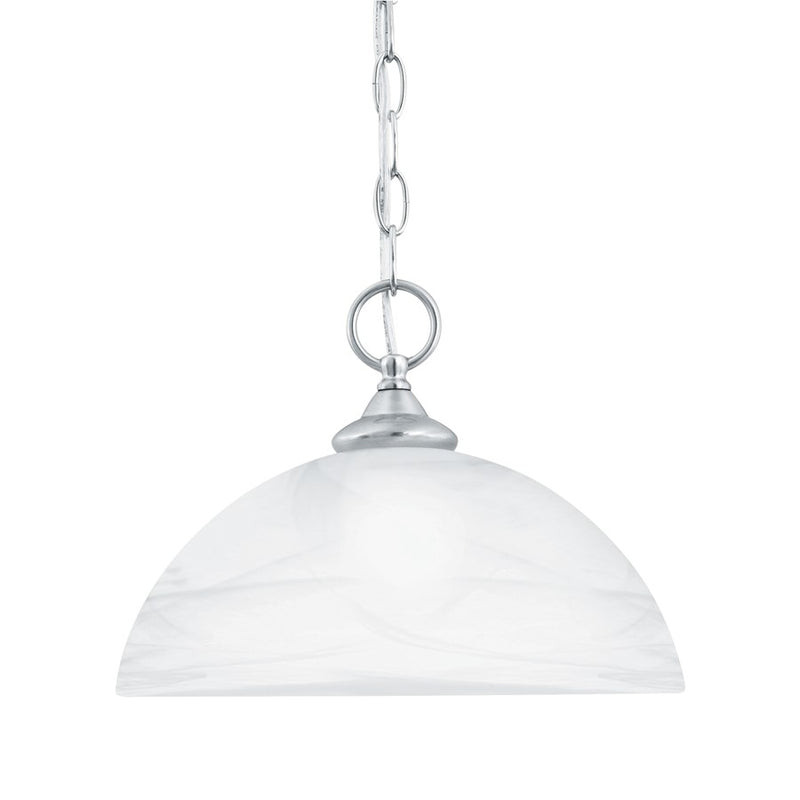Atlas Lighting Tahoe 12in 1-Light Mini Pendant | Traditional Brushed Nickel and White Frosted Glass | Kitchen Island & Dining Room | Model CL11692-NK