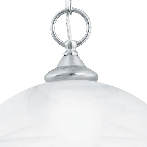 Atlas Lighting Tahoe 12''W 1Lt Mini Pendant, Brushed Nickel/White
