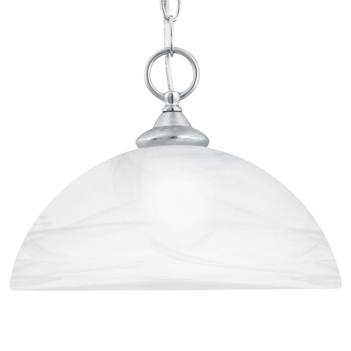 Atlas Lighting Tahoe 12''W 1Lt Mini Pendant, Brushed Nickel/White