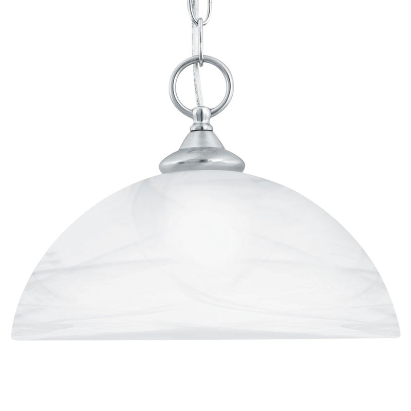 Atlas Lighting Tahoe 12in 1-Light Mini Pendant | Traditional Brushed Nickel and White Frosted Glass | Kitchen Island & Dining Room | Model CL11692-NK