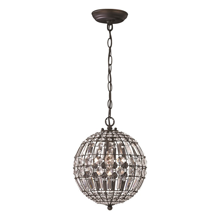 Atlas Lighting Talgarth 10.25'' Wide 1Lt Mini Pendant, Bronze/Clear