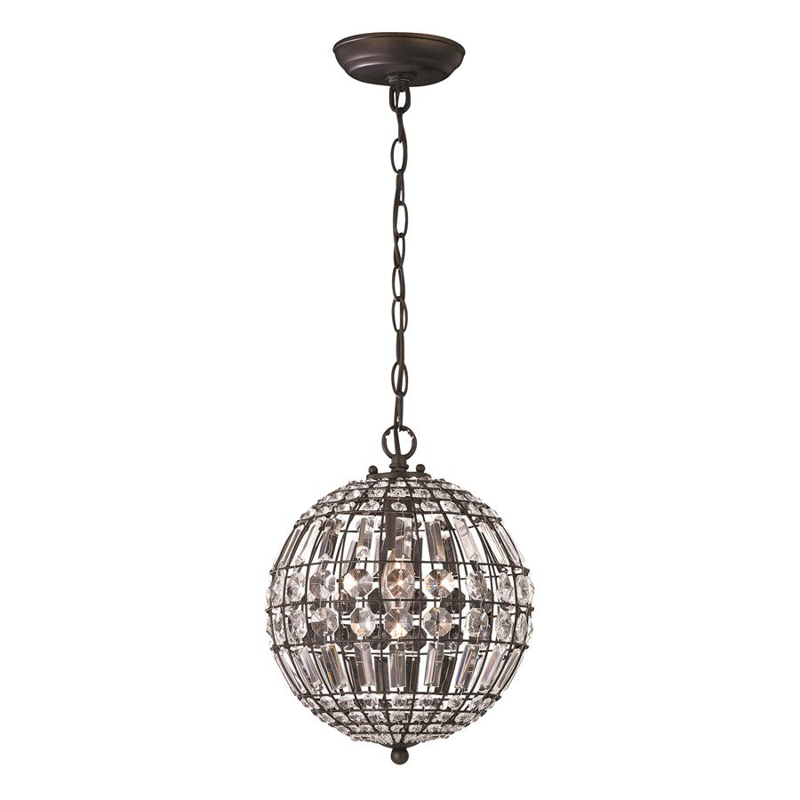 Atlas Lighting Talgarth 10.25'' Wide 1Lt Mini Pendant, Bronze/Clear