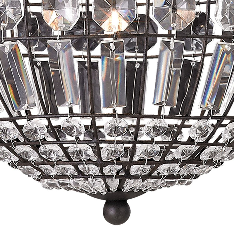 Atlas Lighting Talgarth 10in 1-Light Mini Pendant | Transitional Dark Bronze and Clear Crystal | Kitchen Island & Dining Room | Model CL11693-BZ