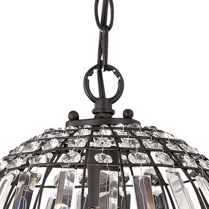 Atlas Lighting Talgarth 10.25'' Wide 1Lt Mini Pendant, Bronze/Clear