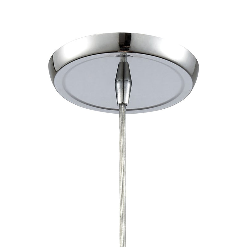 Atlas Lighting Tallula 4in 1-Light Pendant | Modern Polished Chrome and Crackle Glass | Kitchen Island & Dining Room | 4 x 4 x 8 in | Model CL11694-CH