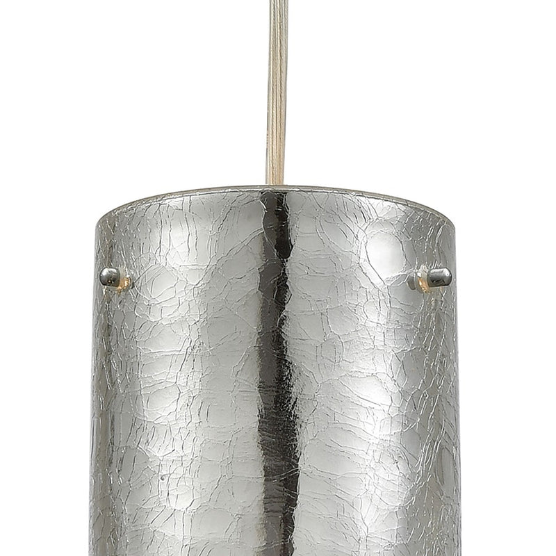 Atlas Lighting Tallula 4in 1-Light Pendant | Modern Polished Chrome and Crackle Glass | Kitchen Island & Dining Room | 4 x 4 x 8 in | Model CL11694-CH
