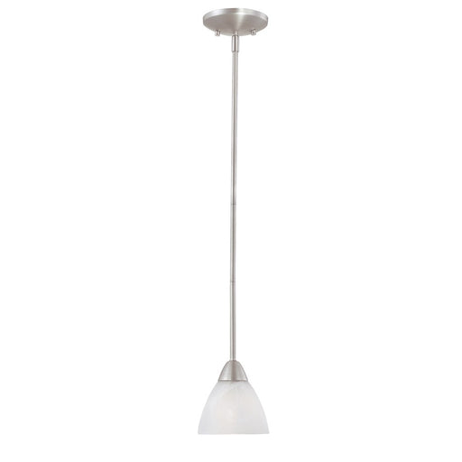 Atlas Lighting Tia 5.25'' Wide 1Lt Mini Pendant, Matte Nickel/White