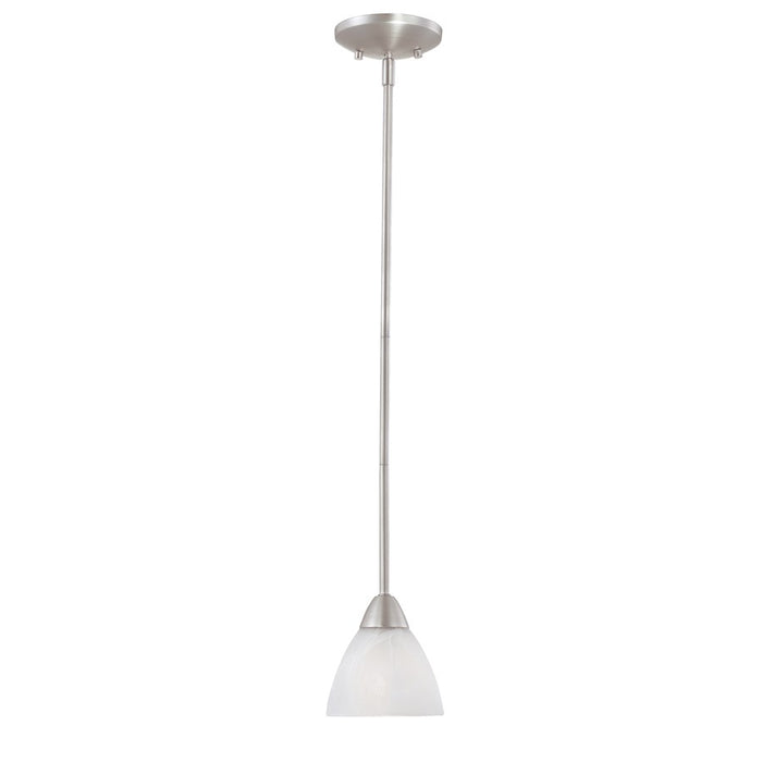 Atlas Lighting Tia 5.25'' Wide 1Lt Mini Pendant, Matte Nickel/White