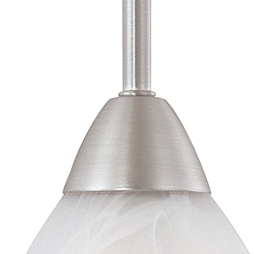 Atlas Lighting Tia 5.25'' Wide 1Lt Mini Pendant, Matte Nickel/White