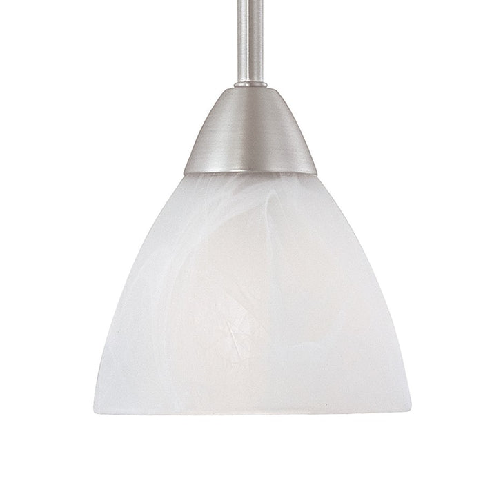 Atlas Lighting Tia 5.25'' Wide 1Lt Mini Pendant, Matte Nickel/White