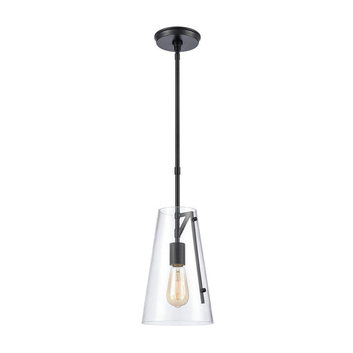 Atlas Lighting Trustle 7'' Wide 1Lt Mini Pendant, Matte Black/Clear