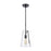 Atlas Lighting Trustle 7'' Wide 1Lt Mini Pendant, Matte Black/Clear