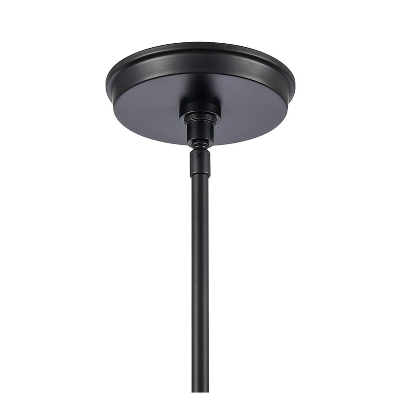 Atlas Lighting Trustle 7in 1-Light Mini Pendant | Industrial Matte Black and Clear Glass | Kitchen Island & Dining Room | Model CL11699-BK