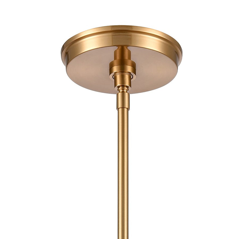 Atlas Lighting Trustle 7in 1-Light Mini Pendant | Industrial Satin Brass and Clear Glass | Kitchen Island & Dining Room | Model CL11699-GD