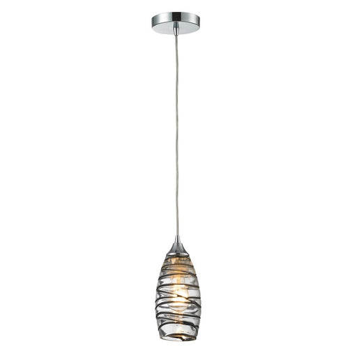 Atlas Lighting Twister 5'' Wide 1Lt Pendant, Polished Chrome/Clear