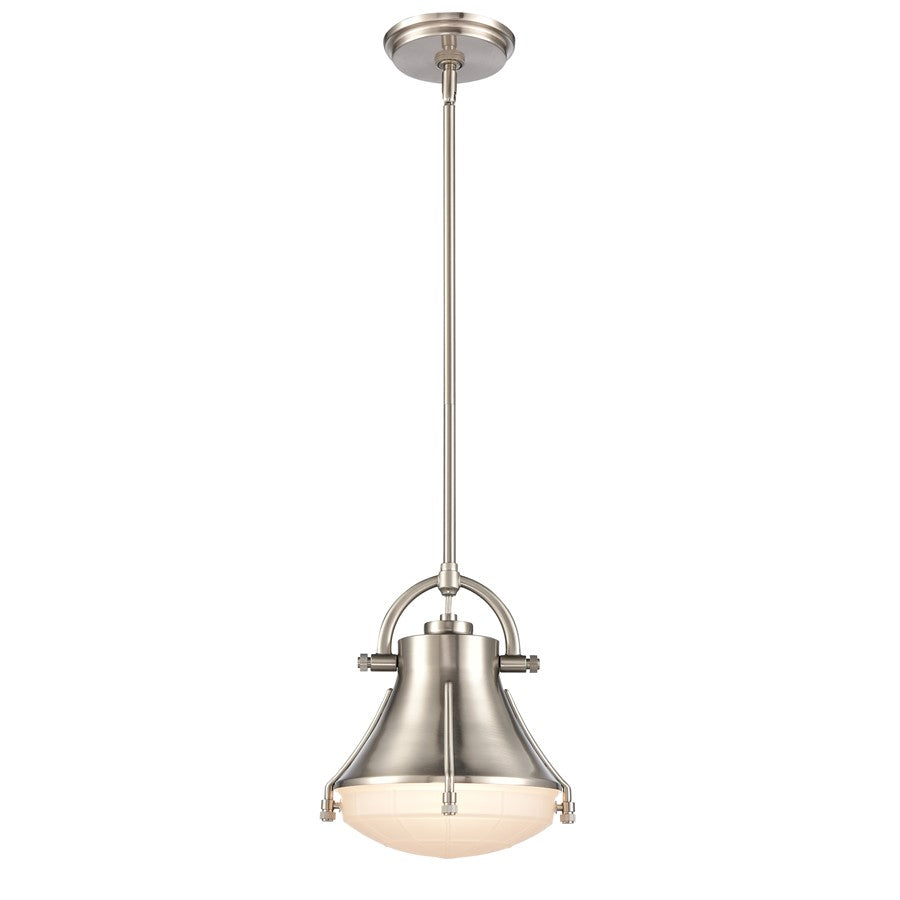 Atlas Lighting Urbanite 9'' Wide 1Lt Mini Pendant, Satin Nickel