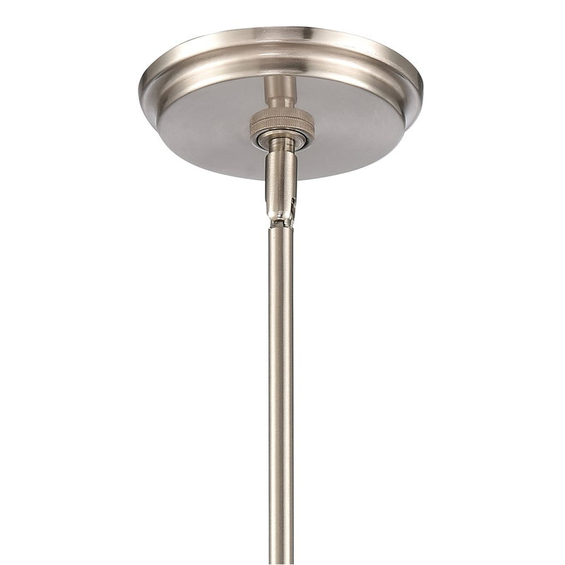 Atlas Lighting Urbanite 9in 1-Light Mini Pendant | Transitional Satin Nickel and Frosted Glass | Kitchen Island & Dining Room | Model CL11702-NK