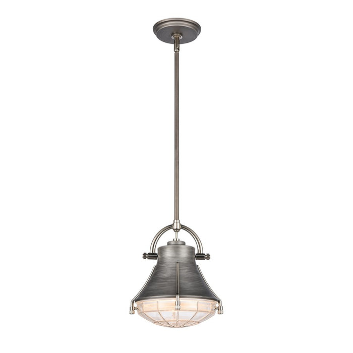 Atlas Lighting Urbanite 9'' Wide 1Lt Mini Pendant, Zinc/Clear