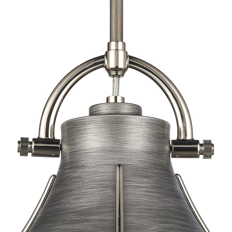 Atlas Lighting Urbanite 9in 1-Light Mini Pendant | Industrial Weathered Zinc and Clear Glass | Kitchen Island & Dining Room | Model CL11702-SV