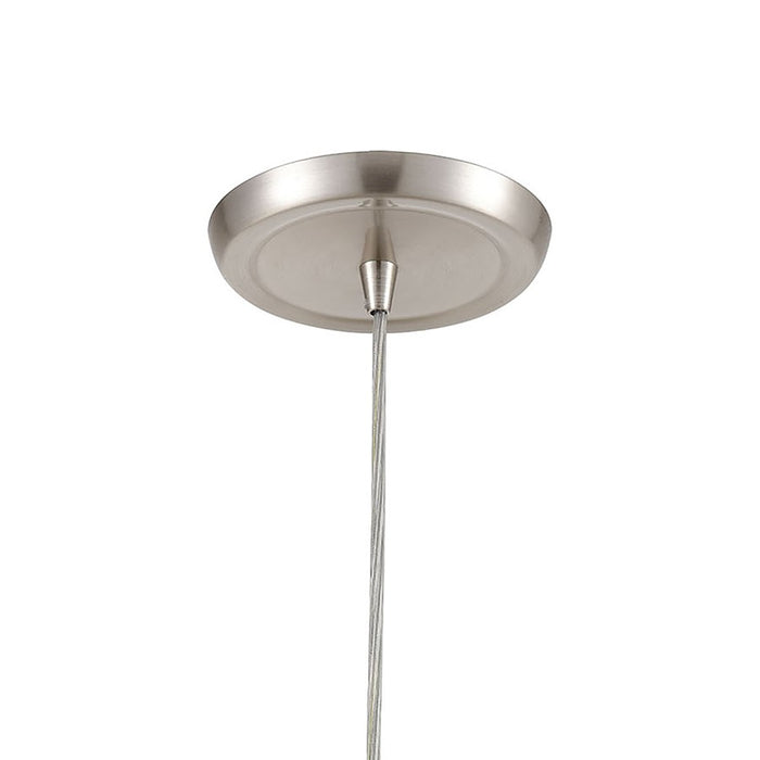 Atlas Lighting Vines 5'' Wide 1Lt Pendant, Satin Nickel/Blue/Clear