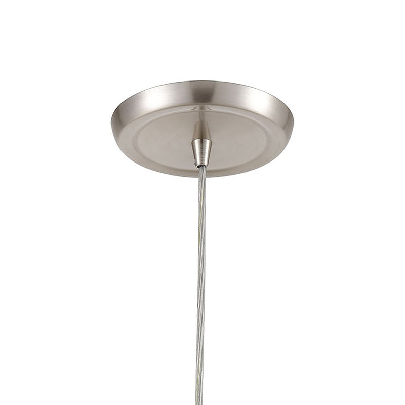 Atlas Lighting Vines 5in 1-Light Pendant | Modern Satin Nickel and Blue Clear Glass | Kitchen Island & Dining Room | 5 x 5 x 8 in | Model CL11707-CL