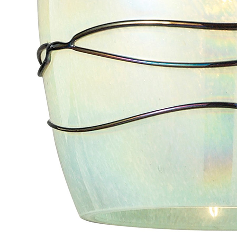Atlas Lighting Vines 5'' Wide 1Lt Pendant, Satin Nickel/Mint Glass