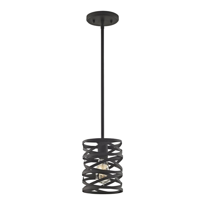Atlas Lighting Vorticy 6in 1-Light Mini Pendant | Modern Oil Rubbed Bronze Metal | Kitchen Island & Dining Room | 6 x 6 x 9 in | Model CL11712-BZ