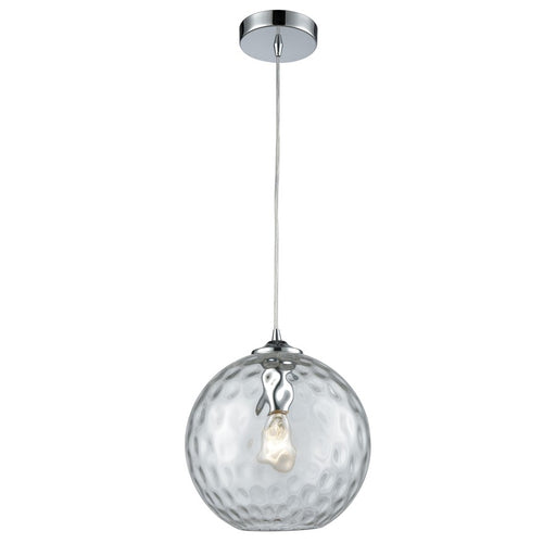 Atlas Lighting Watersphere 10'' Wide 1Lt Pendant, Chrome/Clear