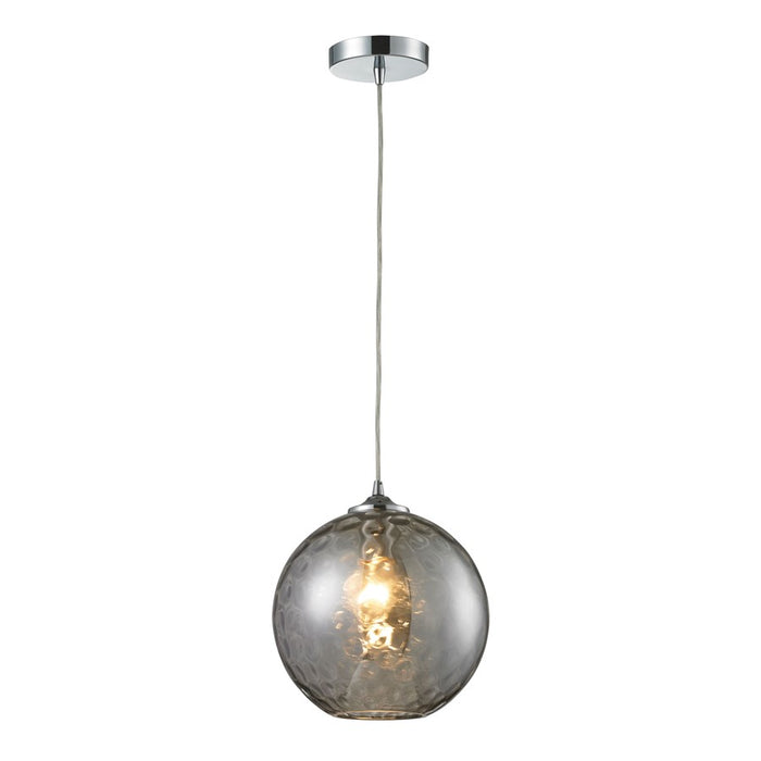 Atlas Lighting Watersphere 10'' Wide 1Lt Pendant, Chrome/Smoke