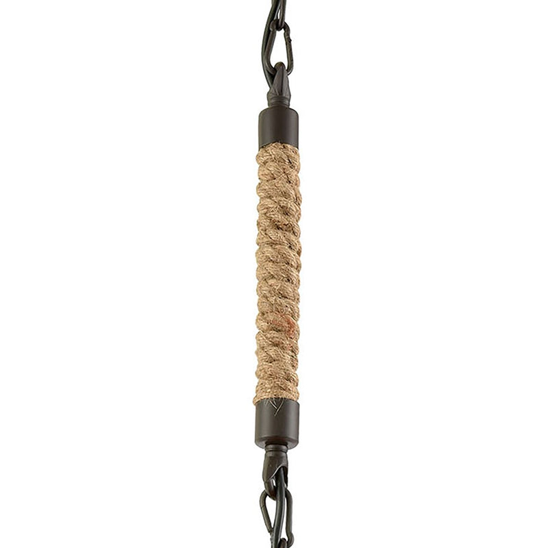 Atlas Lighting Weaverton 8in 1-Light Mini Pendant | Transitional Natural Rope and Oil Rubbed Bronze | Kitchen Island & Dining Room | Model CL11716-NA