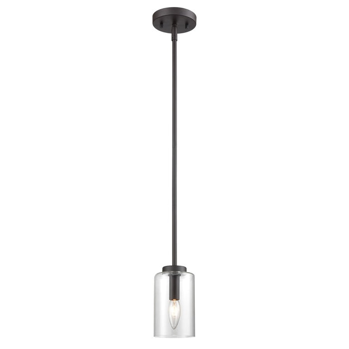 Atlas Lighting West End 4.75'' Wide 1Lt Mini Pendant, Bronze/Clear
