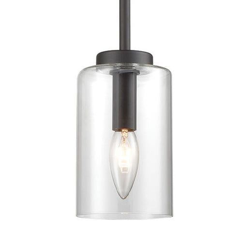Atlas Lighting West End 4.75'' Wide 1Lt Mini Pendant, Bronze/Clear