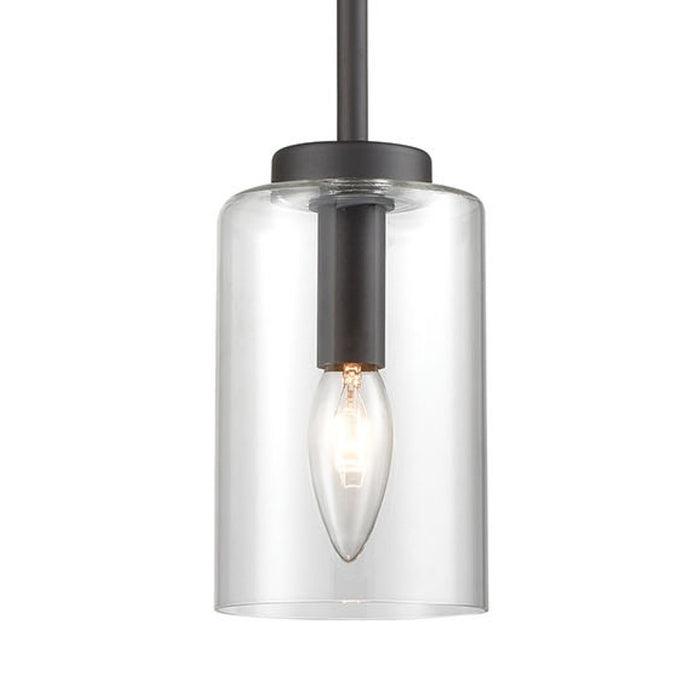 Atlas Lighting West End 4.75'' Wide 1Lt Mini Pendant, Bronze/Clear