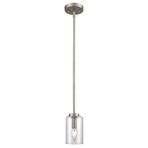 Atlas Lighting West End 4.75'' Wide 1Lt Mini Pendant, Nickel/Clear