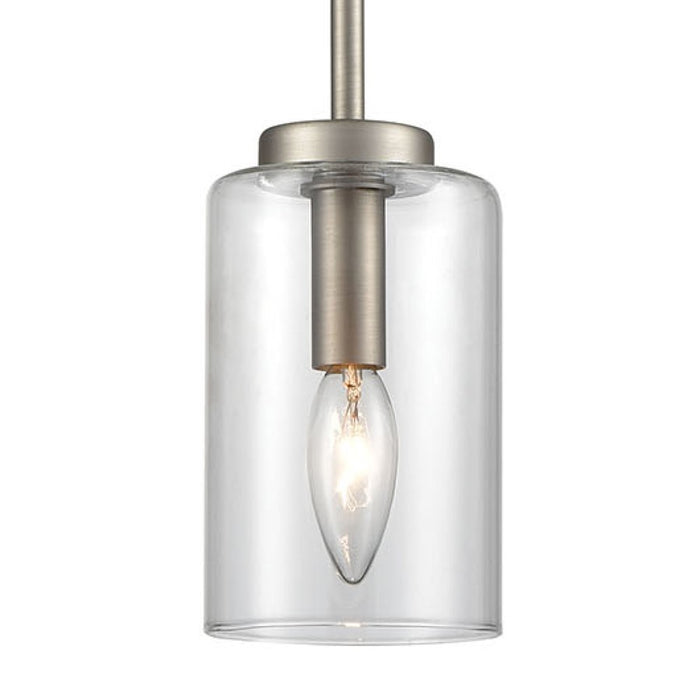 Atlas Lighting West End 4.75'' Wide 1Lt Mini Pendant, Nickel/Clear