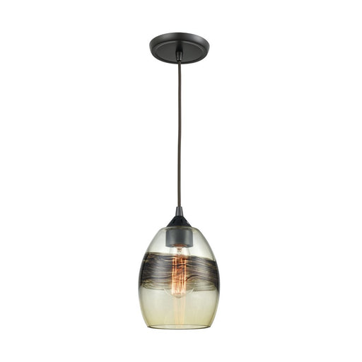 Atlas Lighting Whisp 6'' Wide 1Lt Mini Pendant, Bronze/Beige/White